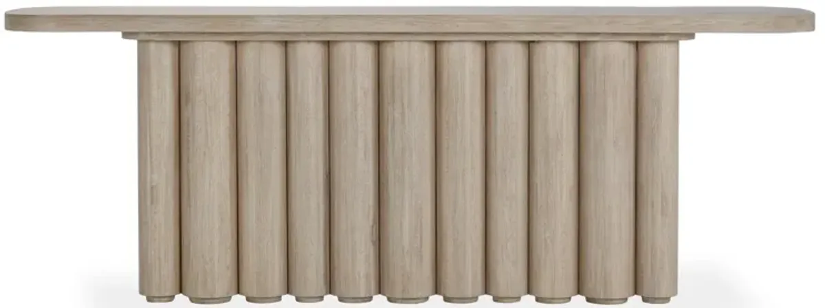 Tiber Oak Solid Wood Console Table in White Washed