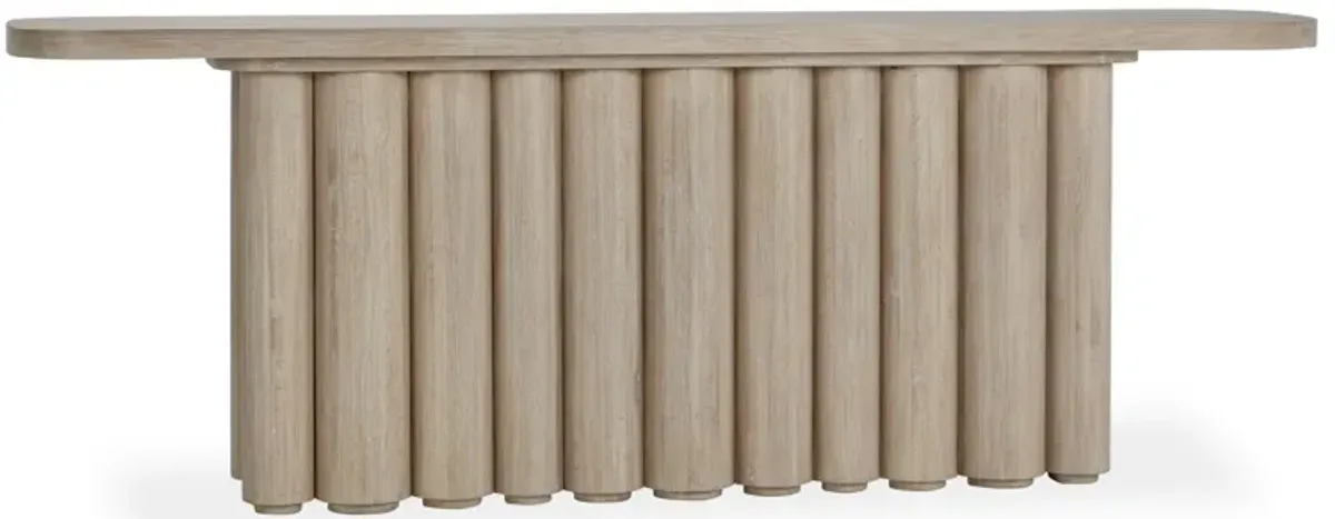 Tiber Oak Solid Wood Console Table in White Washed