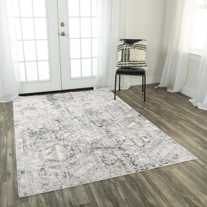 Emerge Stone/Beige  Polyester 7'10" x 9'10" Rectangle Rug