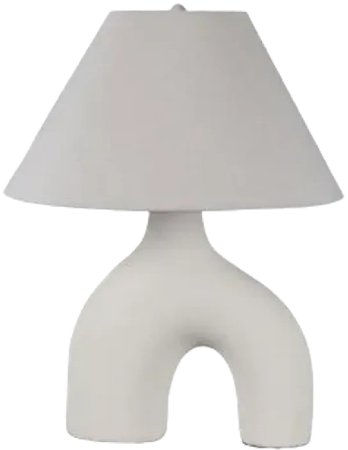 23" Modern Curved Arch Table Lamp, White