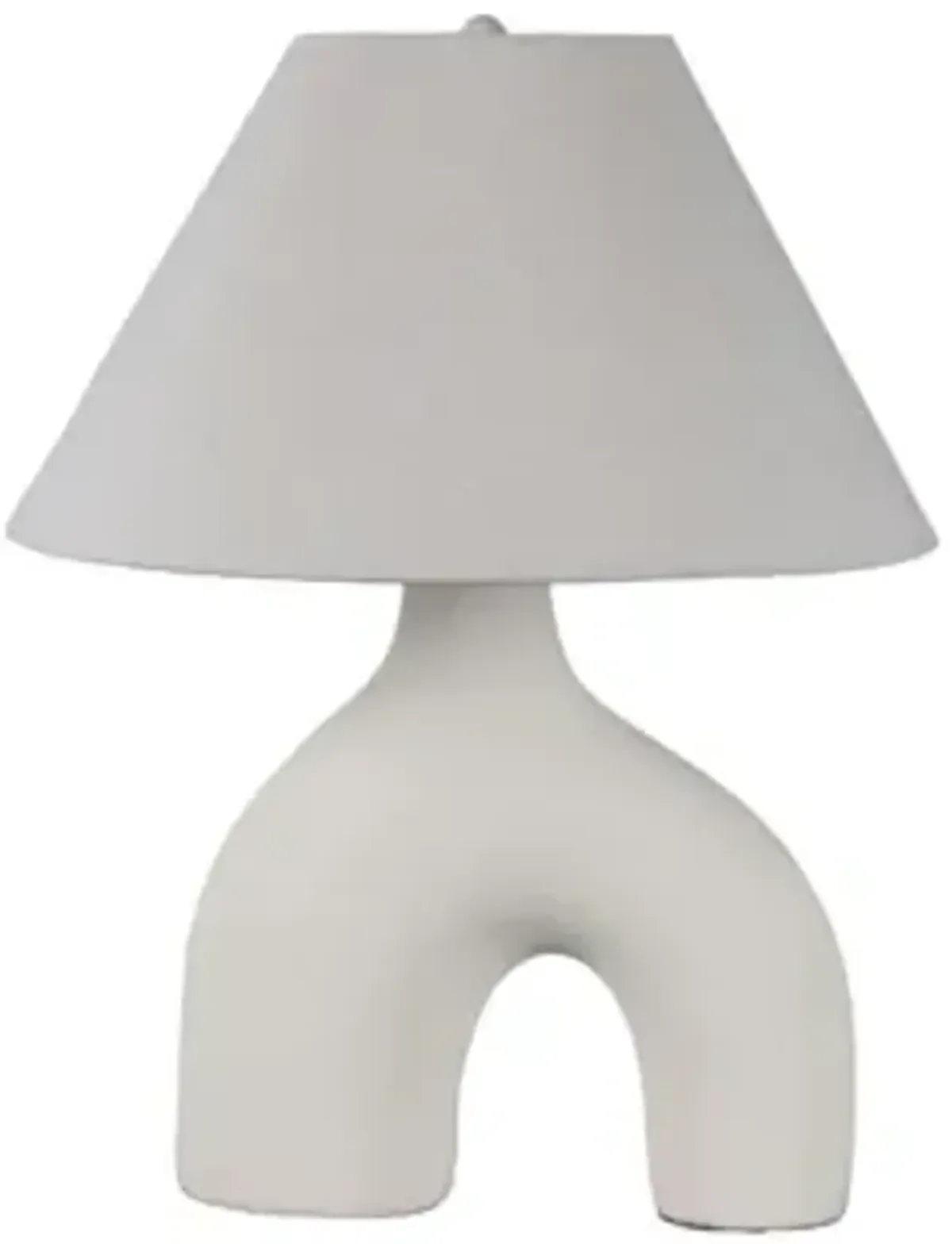 23" Modern Curved Arch Table Lamp, White