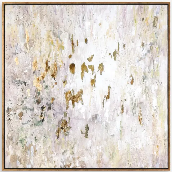 Golden Raindrops Modern Abstract Art