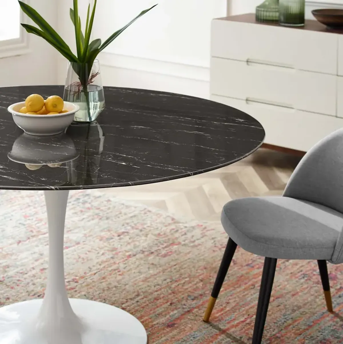 Lippa 54" Artificial Marble Dining Table