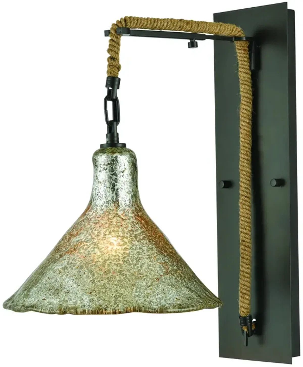 Hand Formed Glass 18" High 1-Light Sconce - Oil Rubbed Bronze