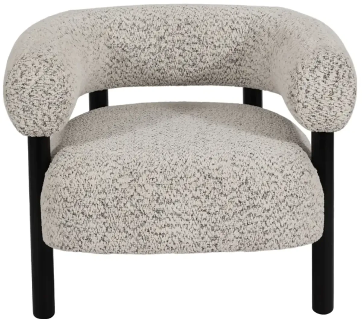 Roundback Accent Chair W/ Wood Legs, Speckled Wht