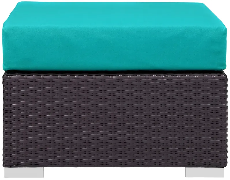 Convene Outdoor Patio Fabric Square Ottoman