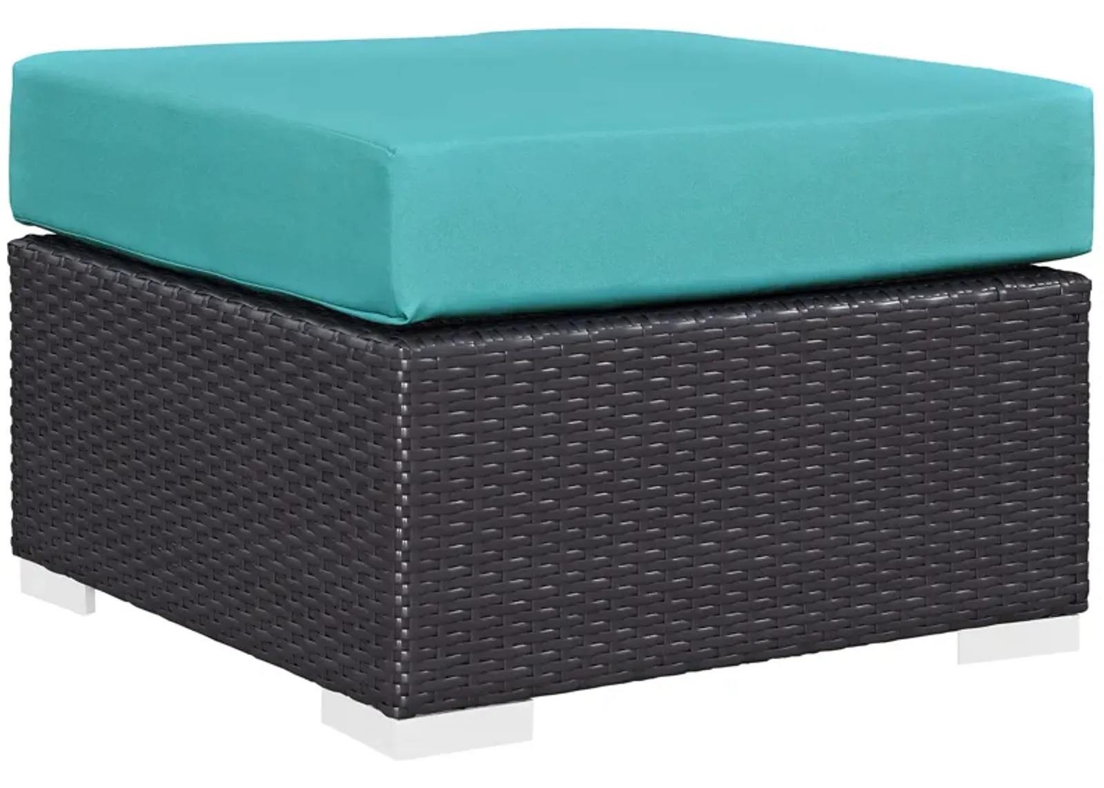 Convene Outdoor Patio Fabric Square Ottoman