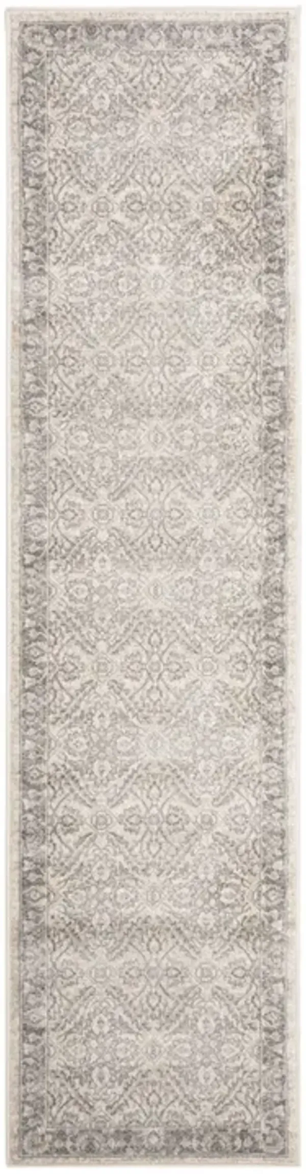 Brentwood 863 Cream / Grey 2' X 18' Runner Powerloomed Rug