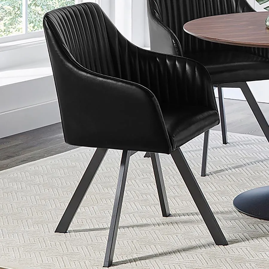 Aaron Tufted Sloped Arm Swivel Dining Chair