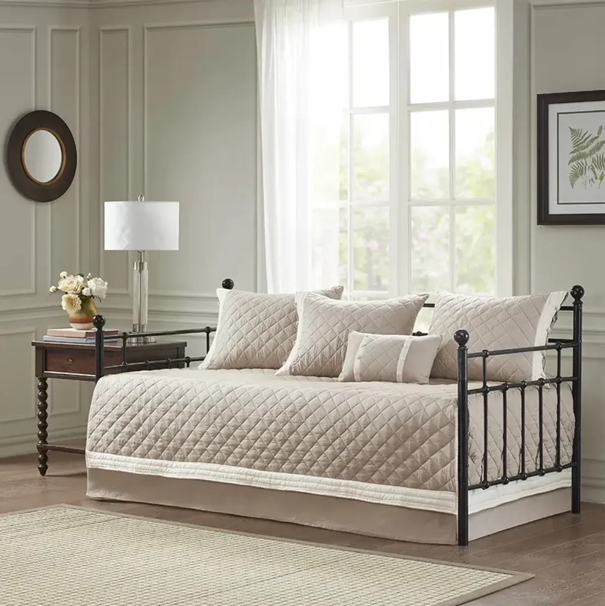 Madison Park Breanna Khaki 6 Piece Cotton Daybed Cover Set