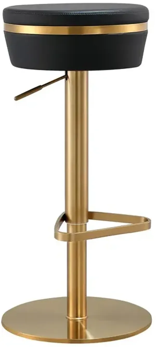 Astro Black and Gold Adjustable Stool