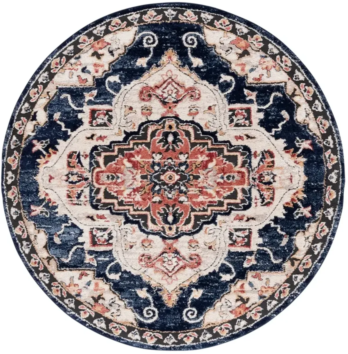 LUNA 111 NAVY  6'-7' x 6'-7' Round Round Rug
