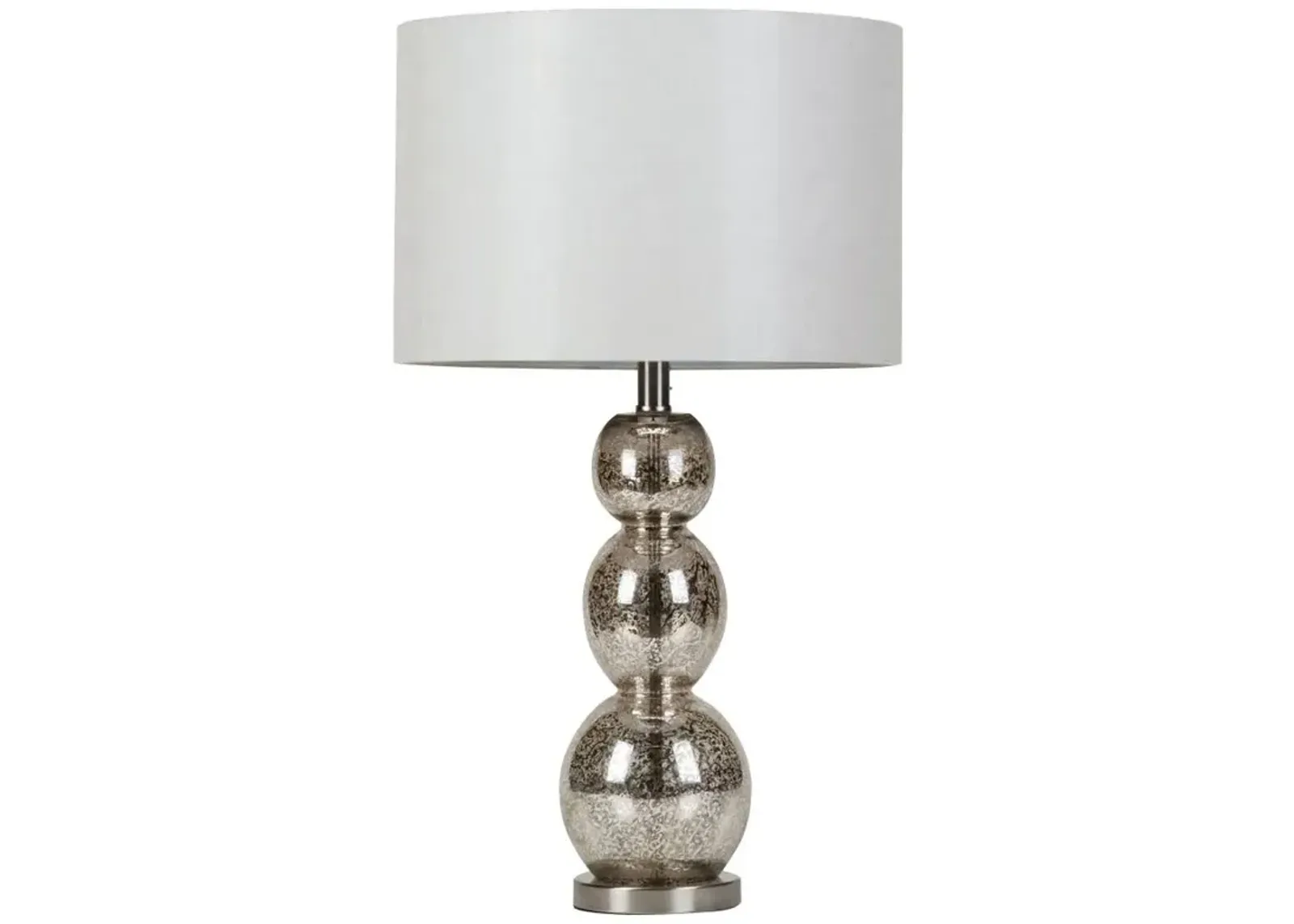 Mineta Drum Shade Table Lamp White and Antique Silver