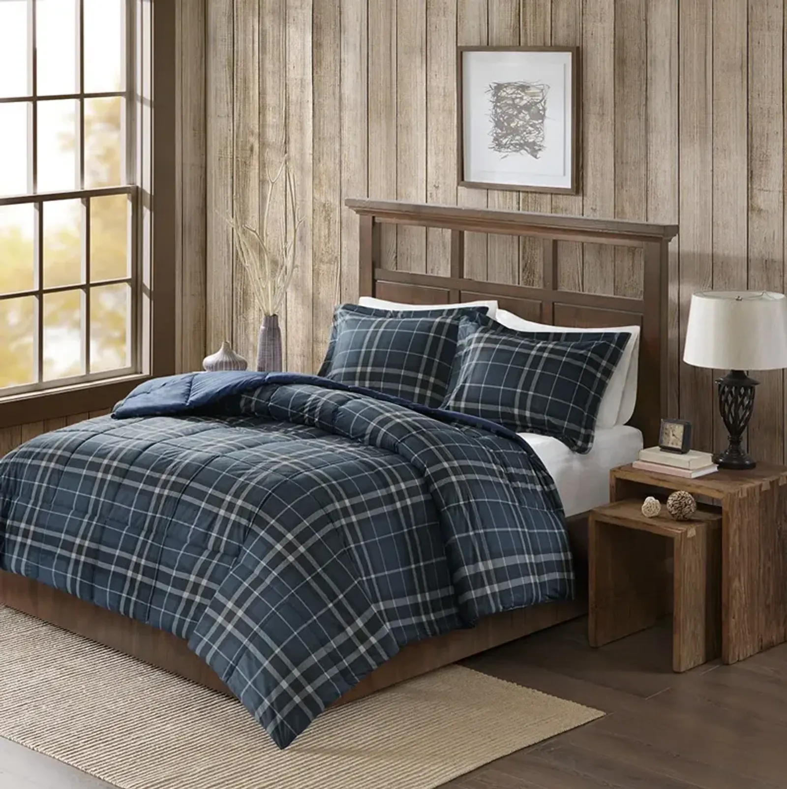 Woolrich Flint Navy CozySpun Down Alternative Comforter Mini Set