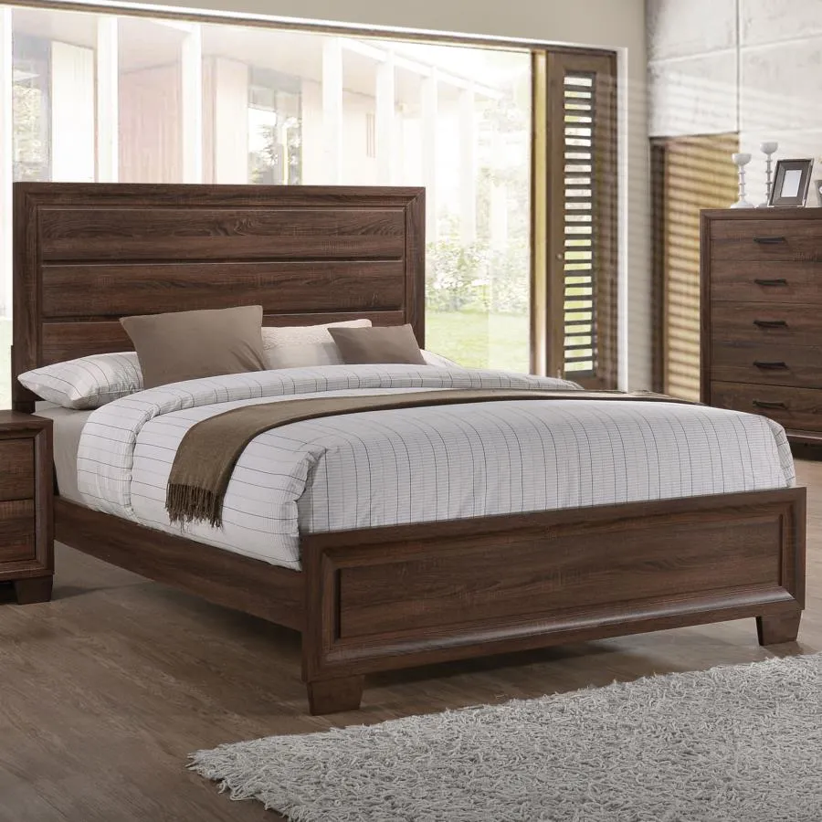 Brandon Eastern King Panel Bed Medium Warm Brown