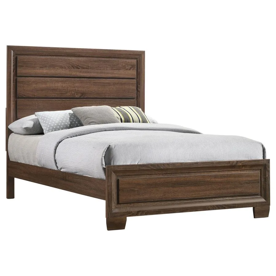 Brandon Eastern King Panel Bed Medium Warm Brown