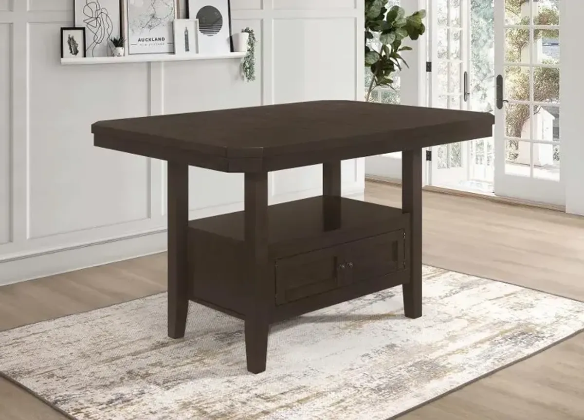 Prentiss Rectangular Counter Height Table with Butterfly Leaf Cappuccino