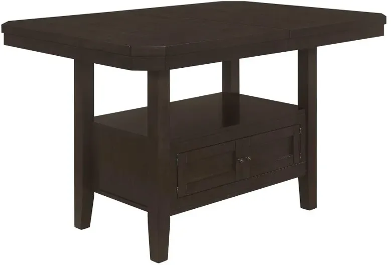 Prentiss Rectangular Counter Height Table with Butterfly Leaf Cappuccino