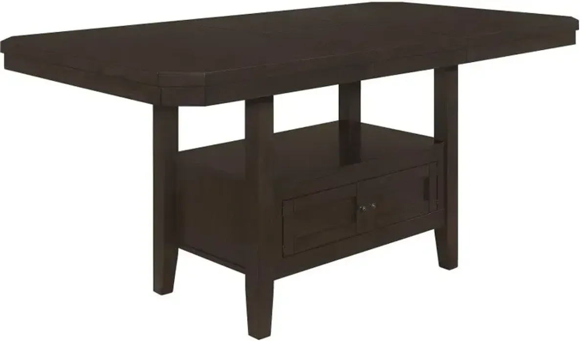 Prentiss Rectangular Counter Height Table with Butterfly Leaf Cappuccino