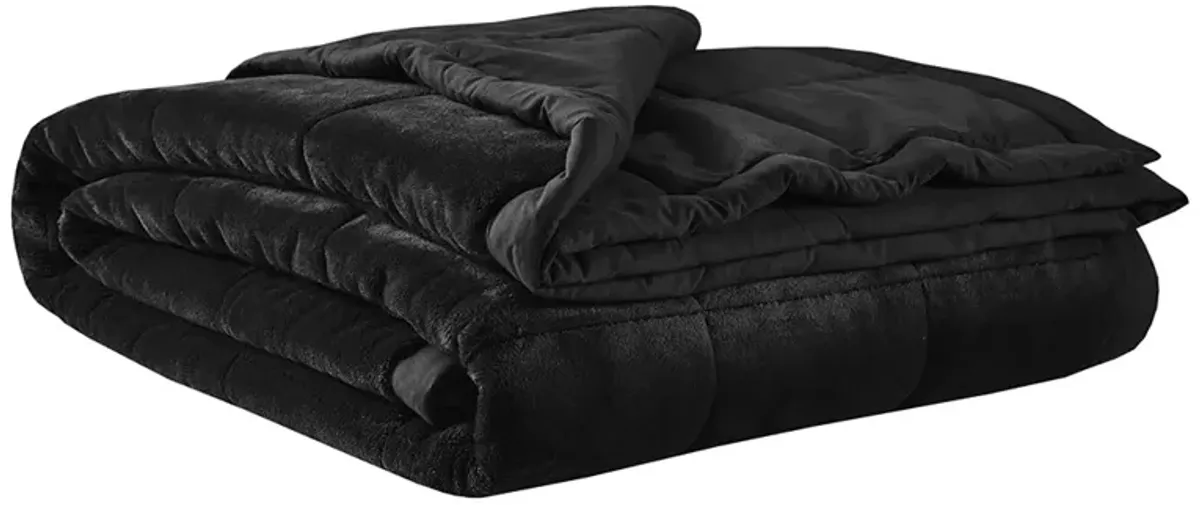 Madison Park Coleman Black Reversible HeiQ Smart Temperature Down Alternative Blanket