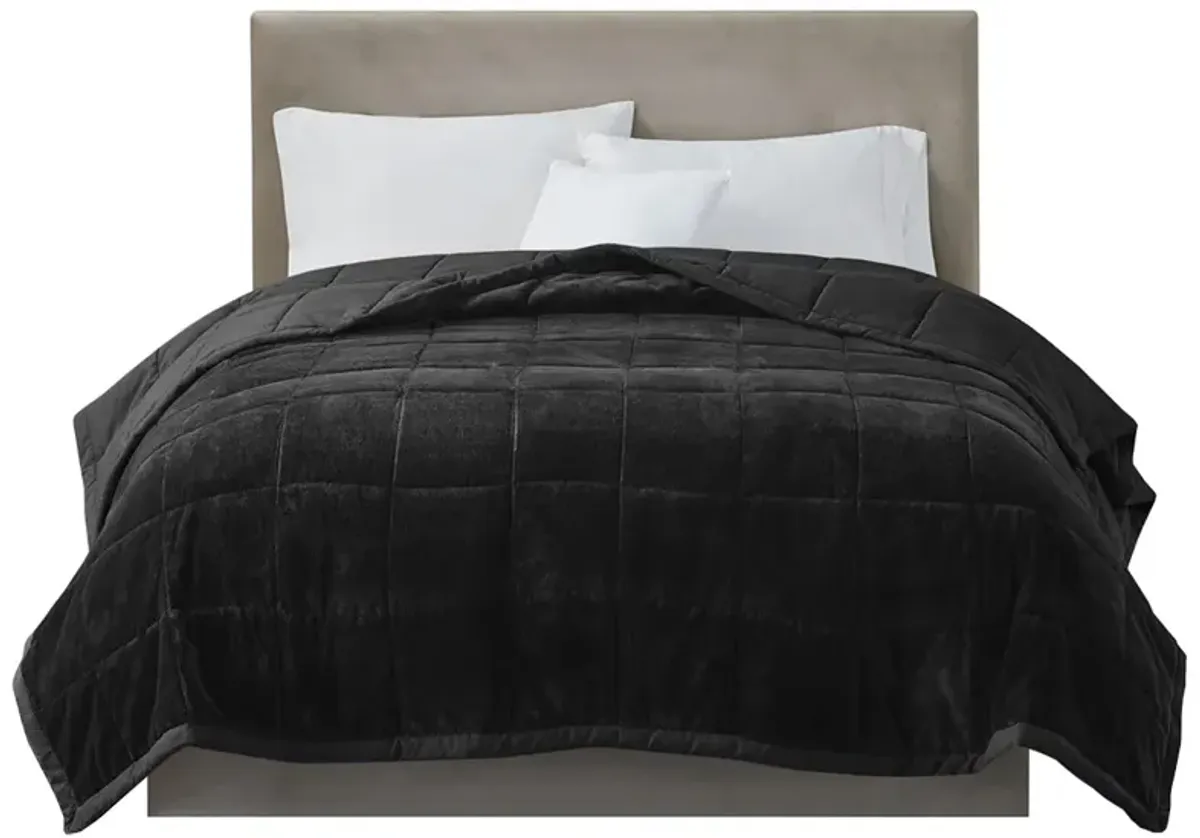 Madison Park Coleman Black Reversible HeiQ Smart Temperature Down Alternative Blanket