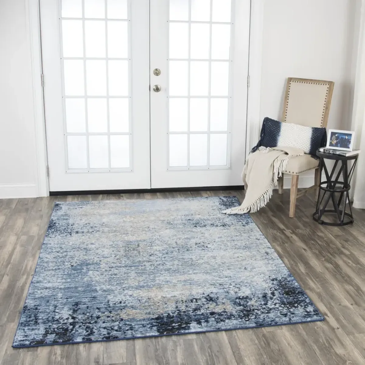 Encore Blue Traditional Overdye Polypropylene 8' x 10' Rectangle Rug