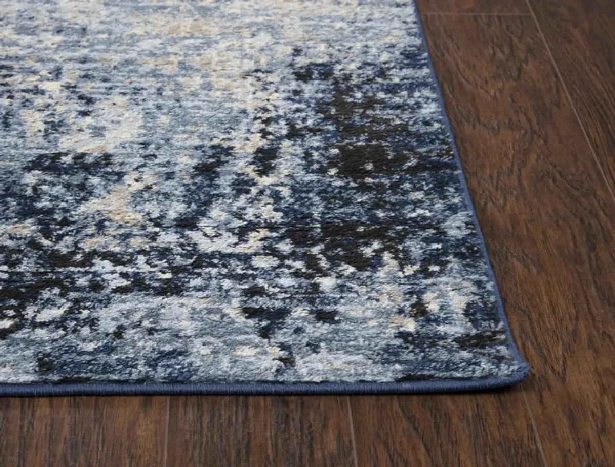 Encore Blue Traditional Overdye Polypropylene 8' x 10' Rectangle Rug