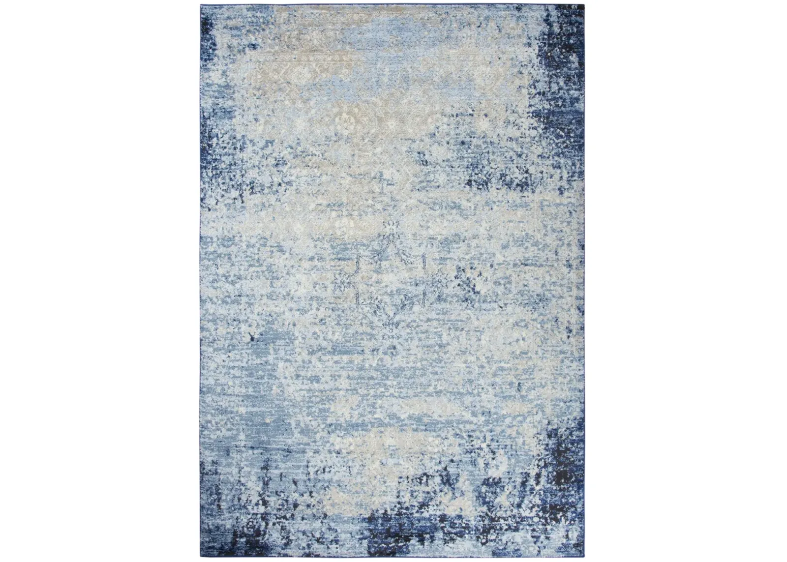 Encore Blue Traditional Overdye Polypropylene 8' x 10' Rectangle Rug