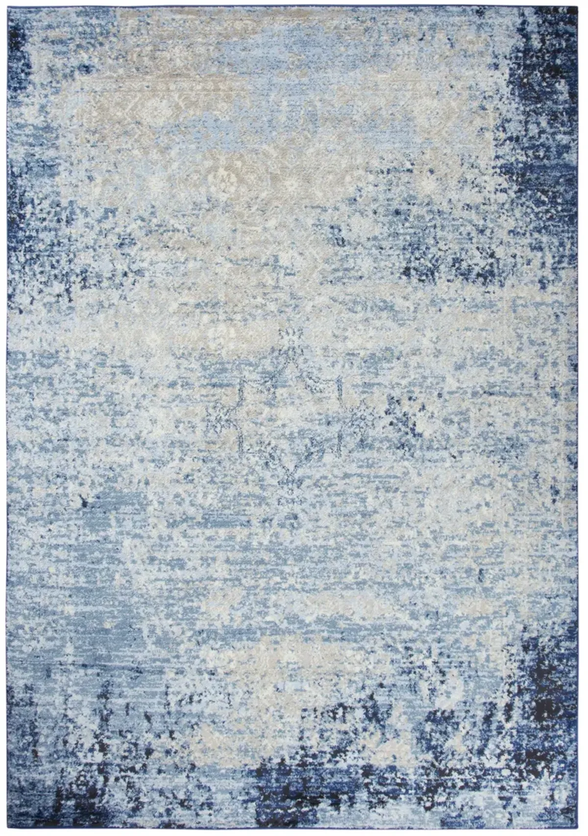 Encore Blue Traditional Overdye Polypropylene 8' x 10' Rectangle Rug