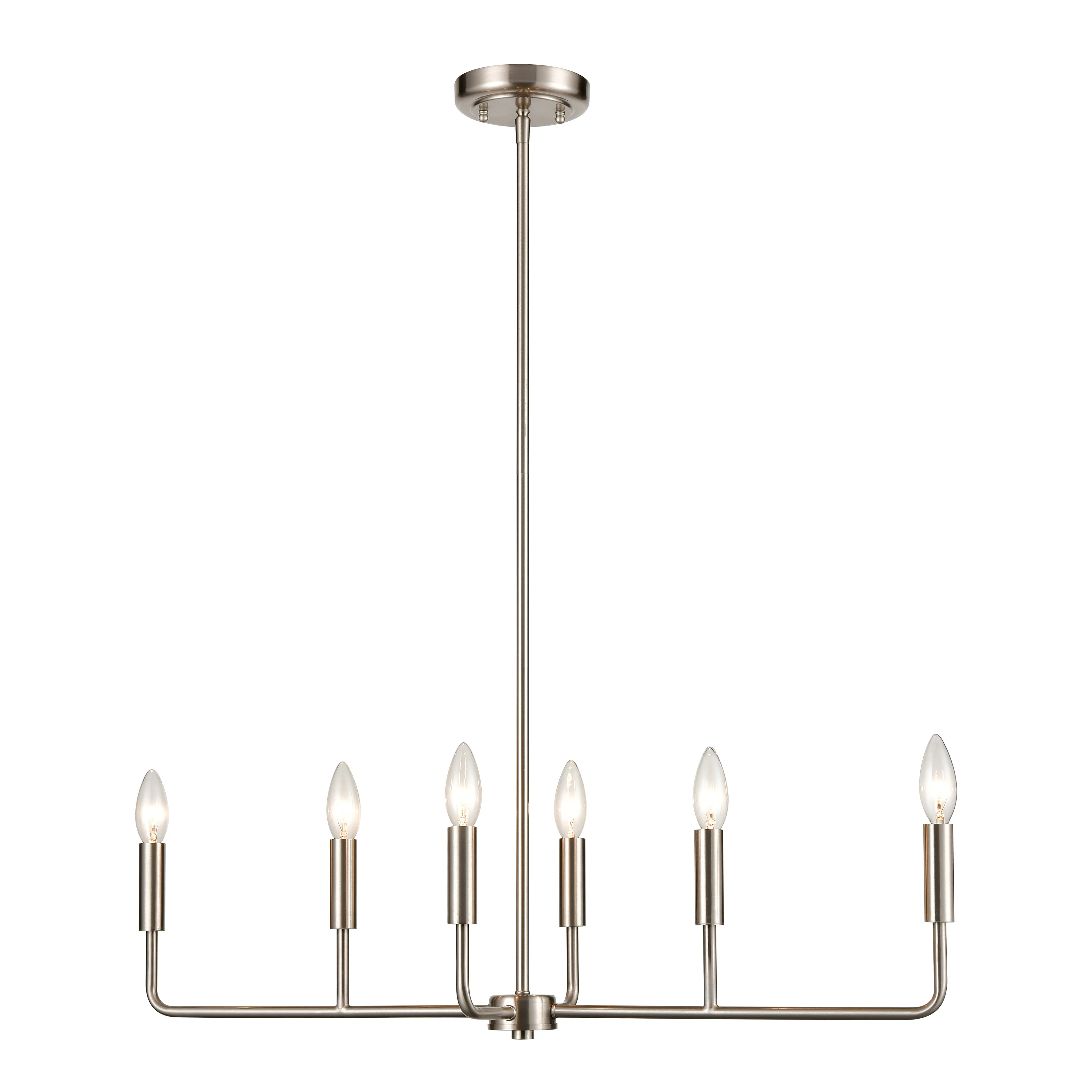 Park Slope 31" Wide 6-Light Chandelier - Brushed Nickel