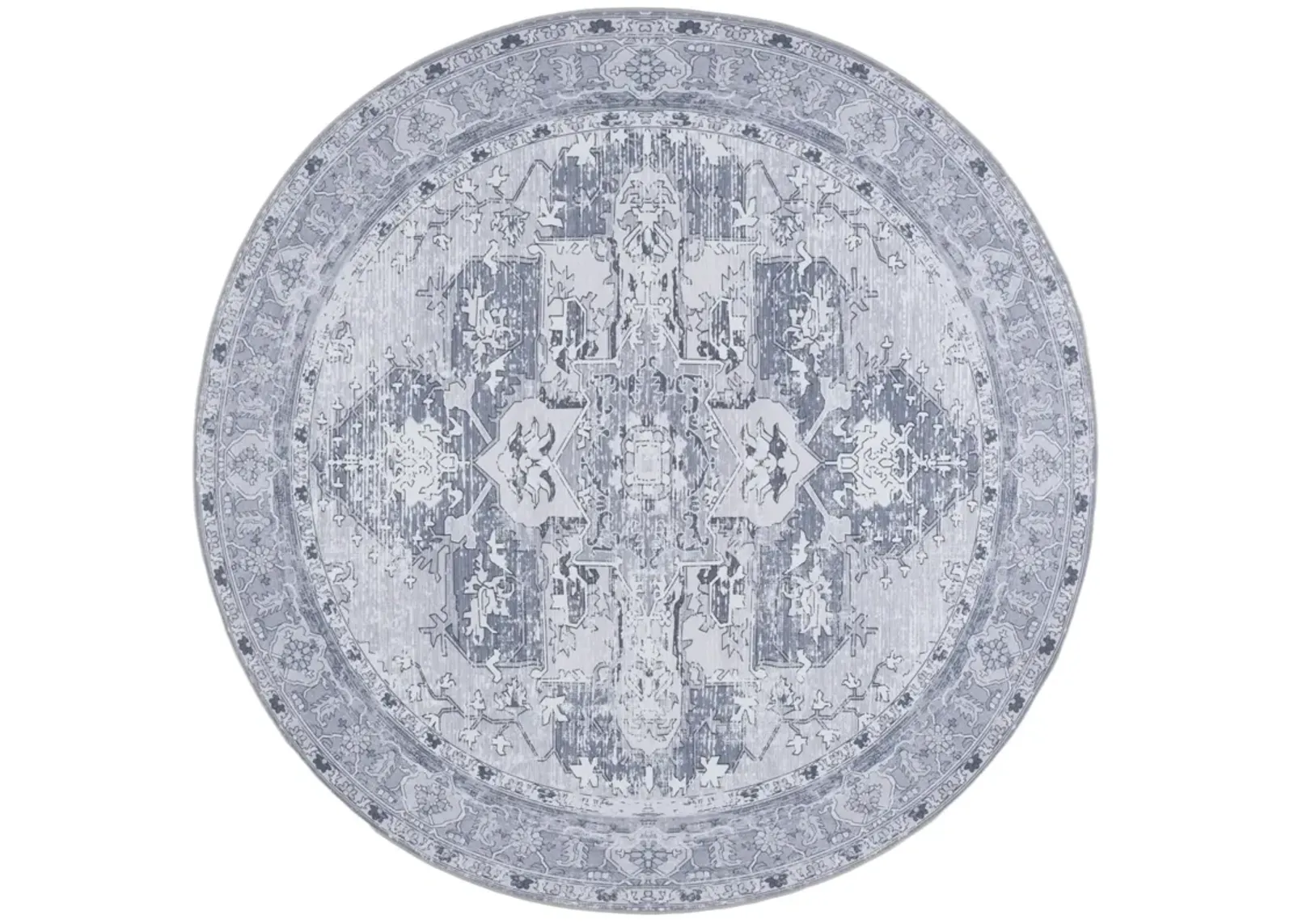 TUCSON 106 M/W S/R DARK GREY  6' x 6' Round Round Rug