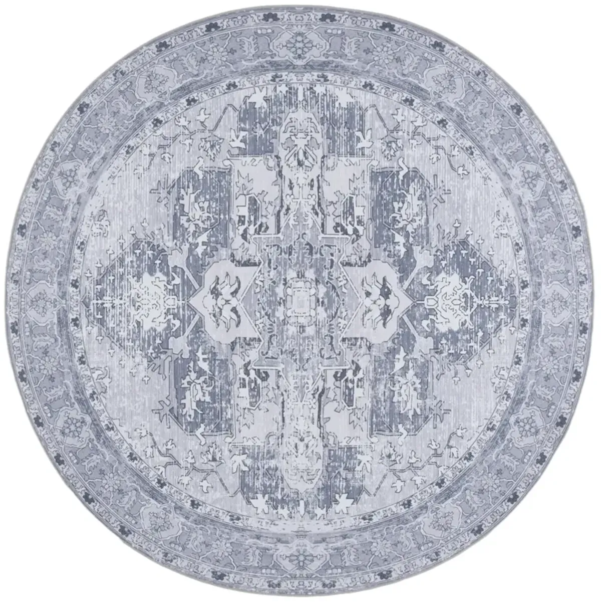 TUCSON 106 M/W S/R DARK GREY  6' x 6' Round Round Rug