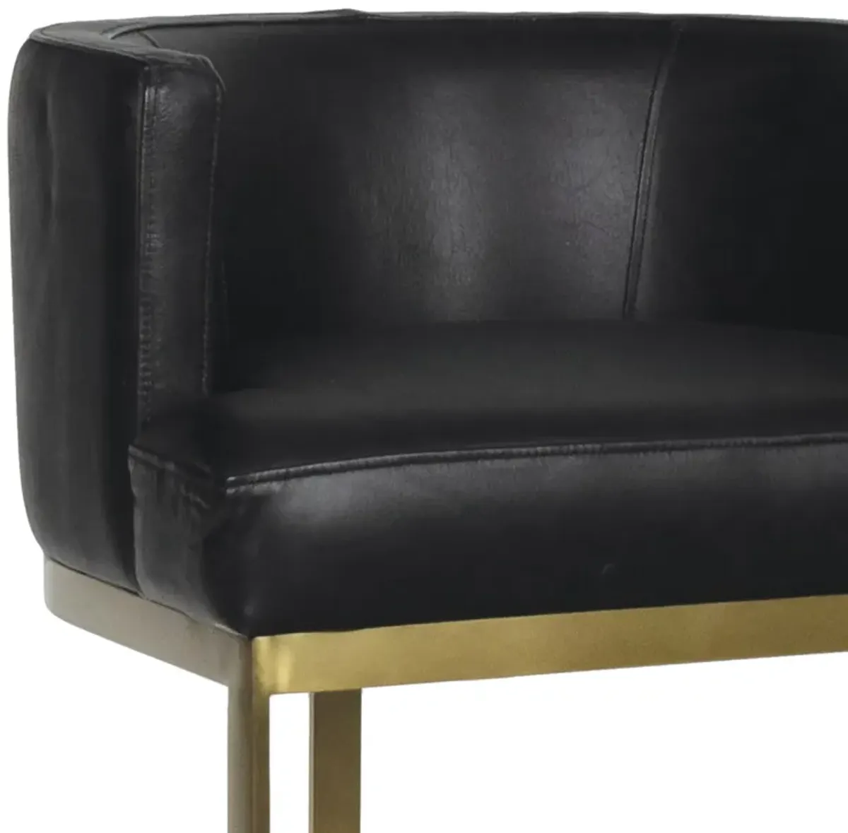 Owen Leather Bar Stool (Modern Black)