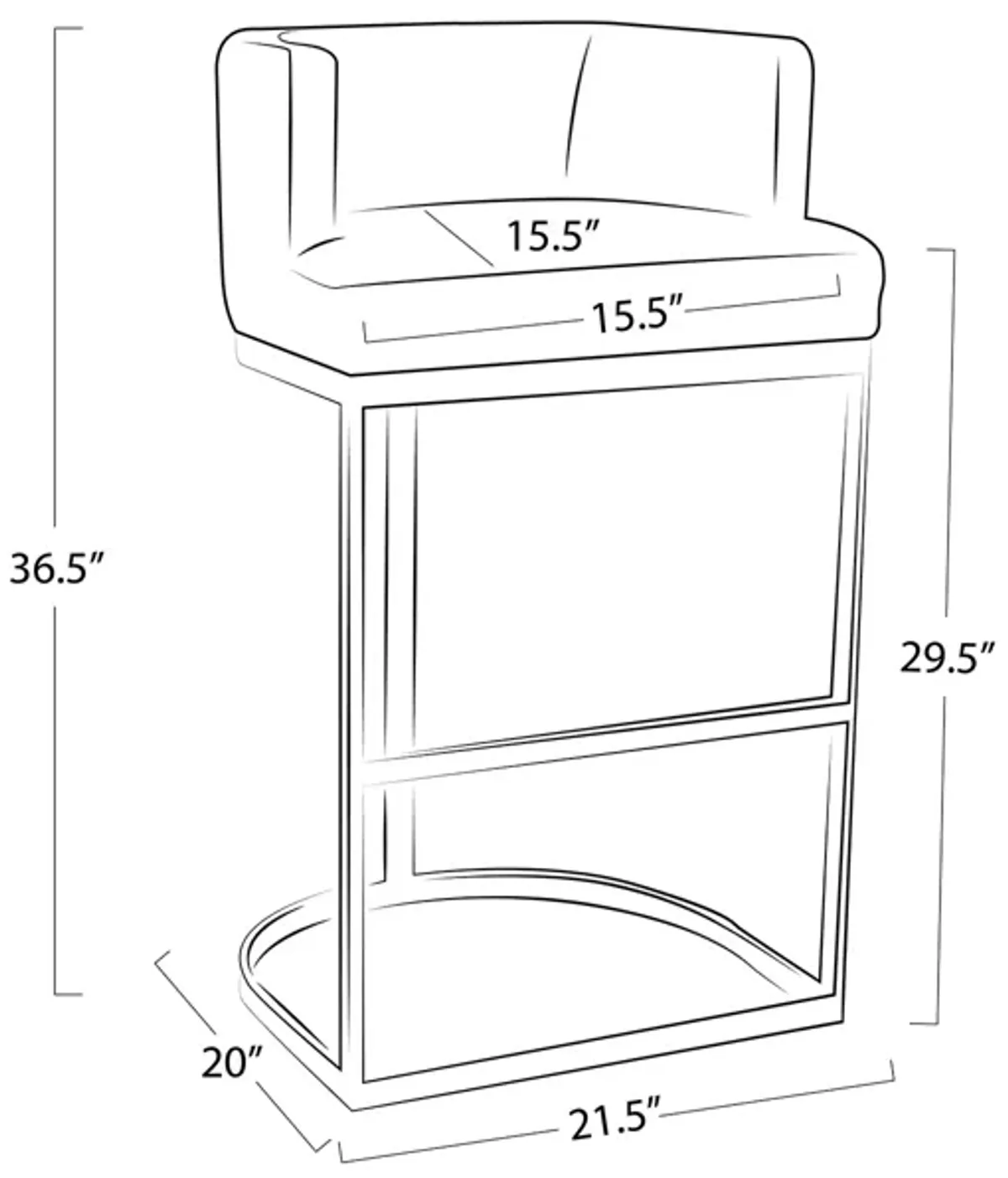 Owen Leather Bar Stool (Modern Black)