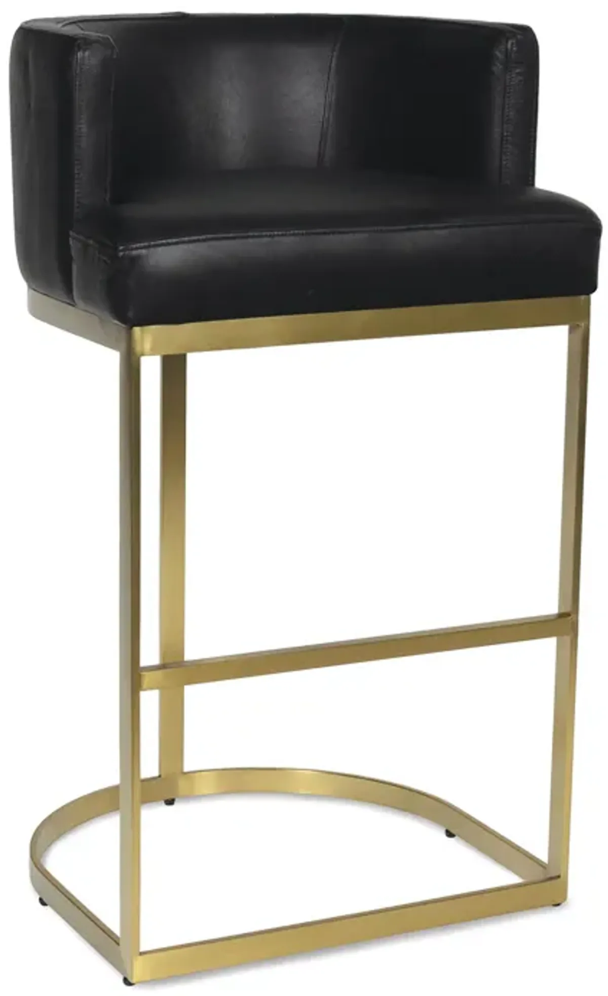 Owen Leather Bar Stool (Modern Black)