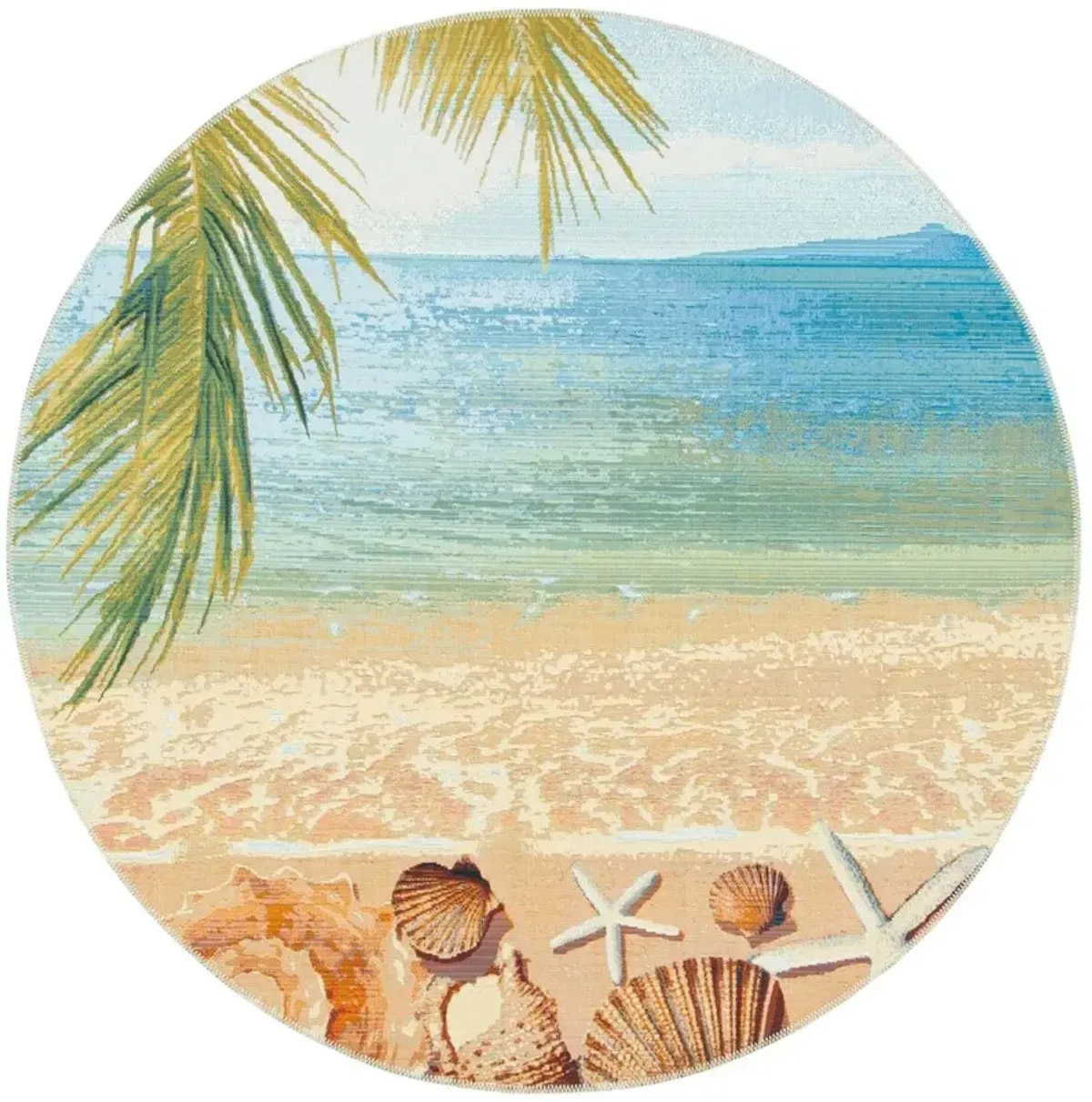 BARBADOS 555 Blue 6'-6' X 6'-6' Round Round Rug