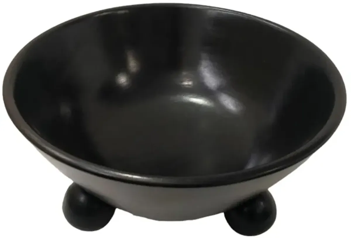 12" Bowl With Ball Feet, Black