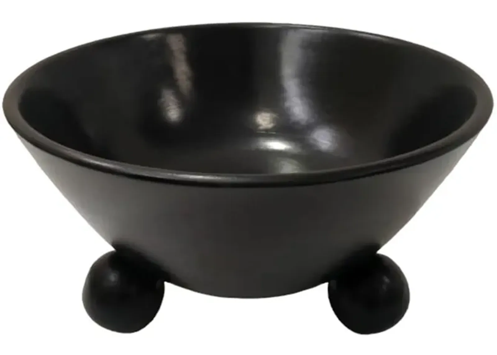 12" Bowl With Ball Feet, Black