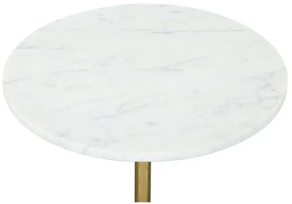 Cynthia Side Table White & Gold