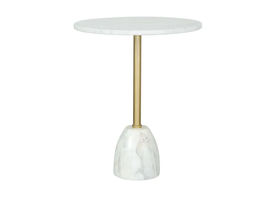 Cynthia Side Table White & Gold