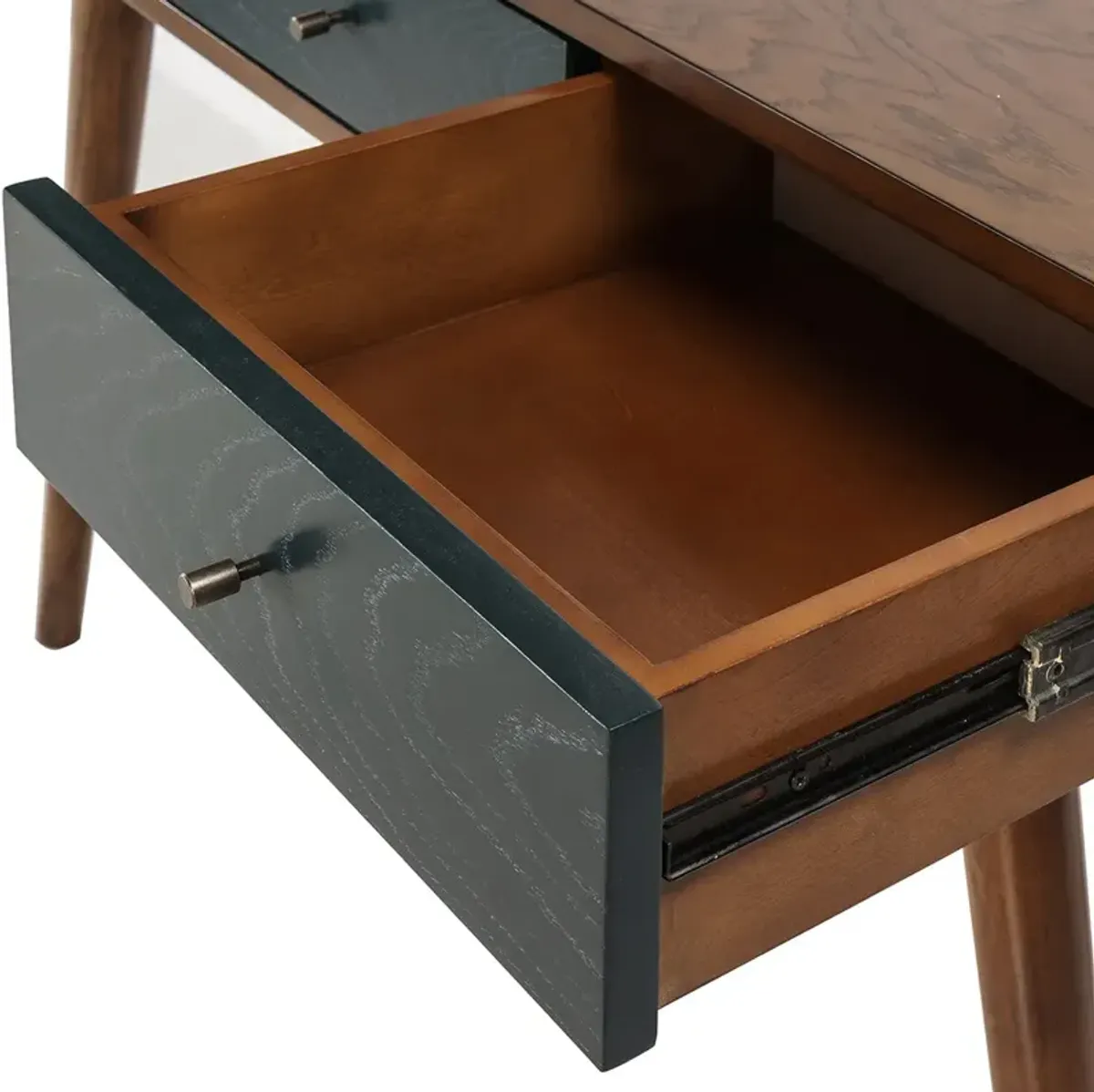 Madison Park Rigby Pecan/Blue 3 Drawer Writing Desk