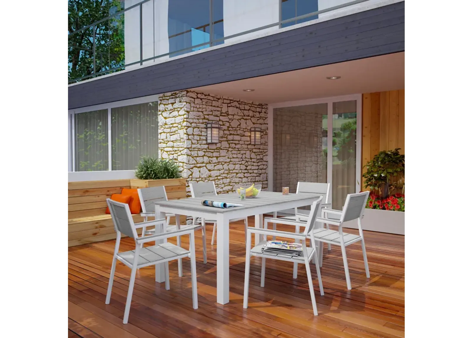 Maine 7 Piece Outdoor Patio Dining Set