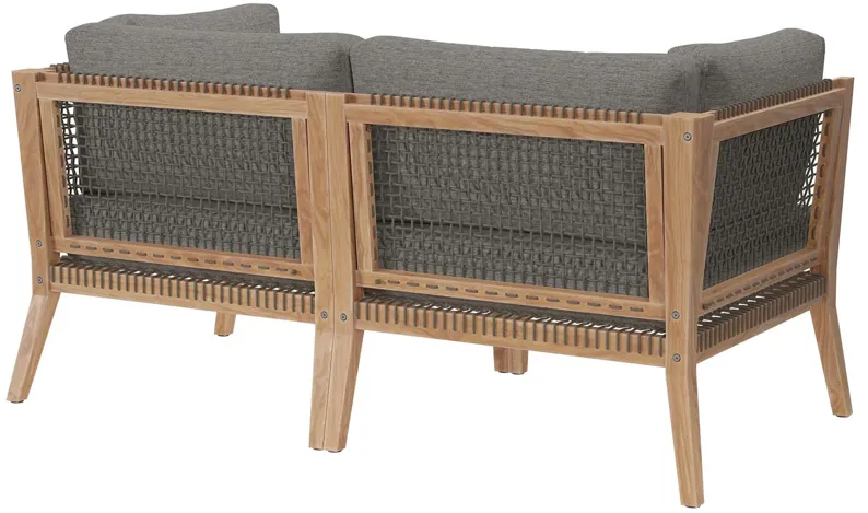 Clearwater Outdoor Patio Teak Wood Loveseat