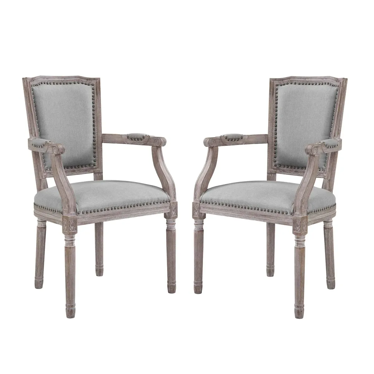 Penchant Dining Armchair Upholstered Fabric Set of 2