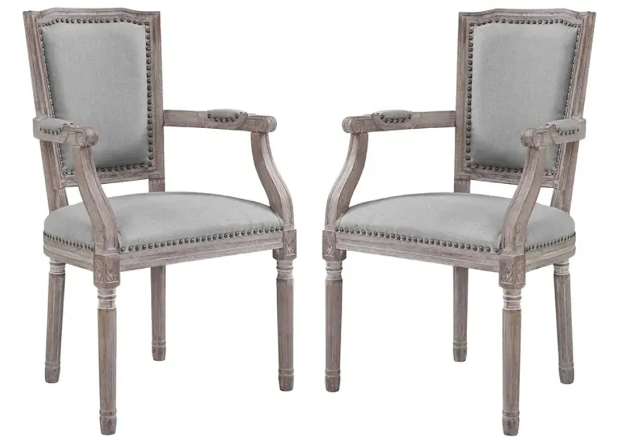 Penchant Dining Armchair Upholstered Fabric Set of 2