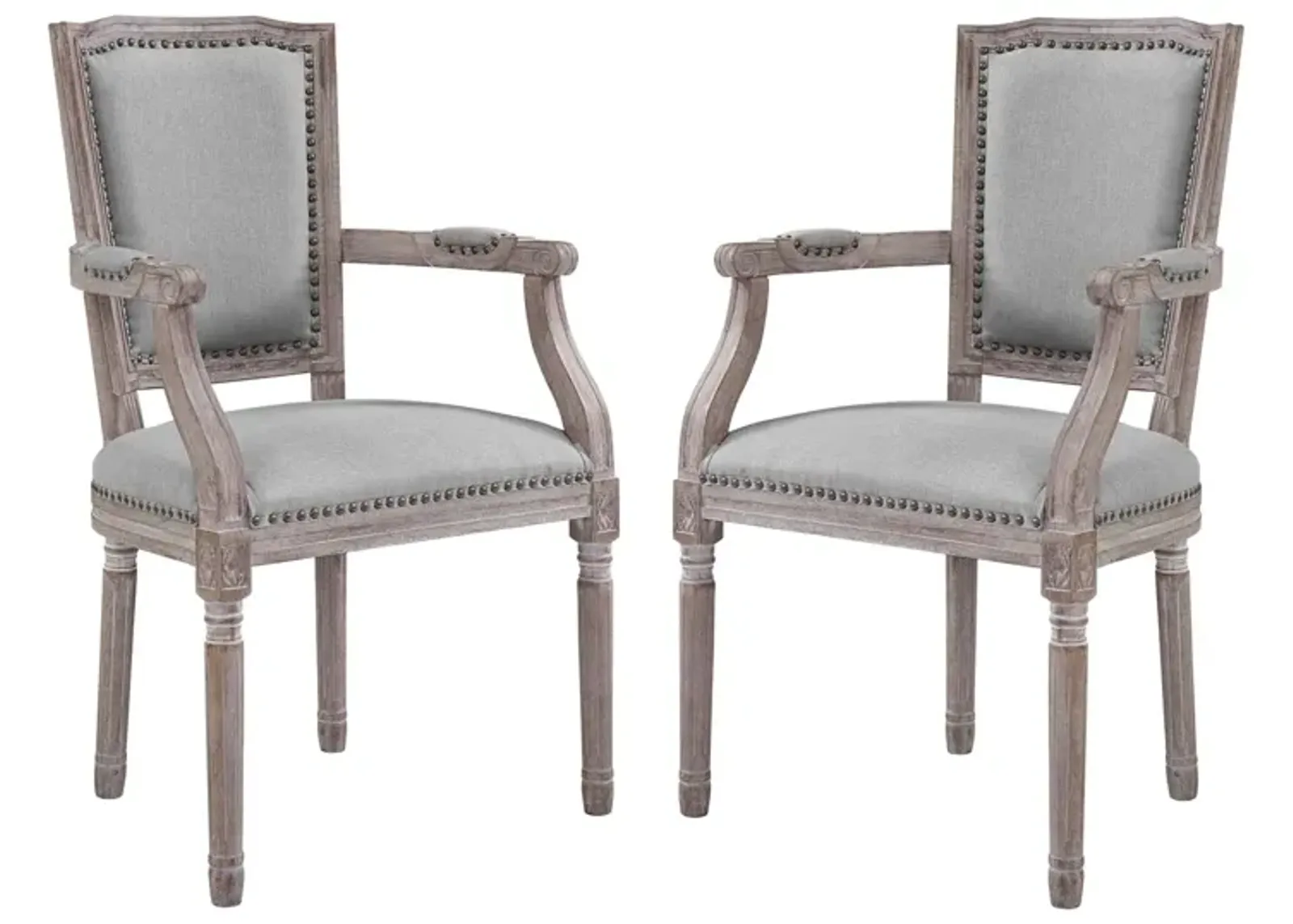 Penchant Dining Armchair Upholstered Fabric Set of 2