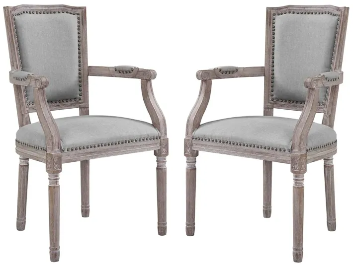 Penchant Dining Armchair Upholstered Fabric Set of 2