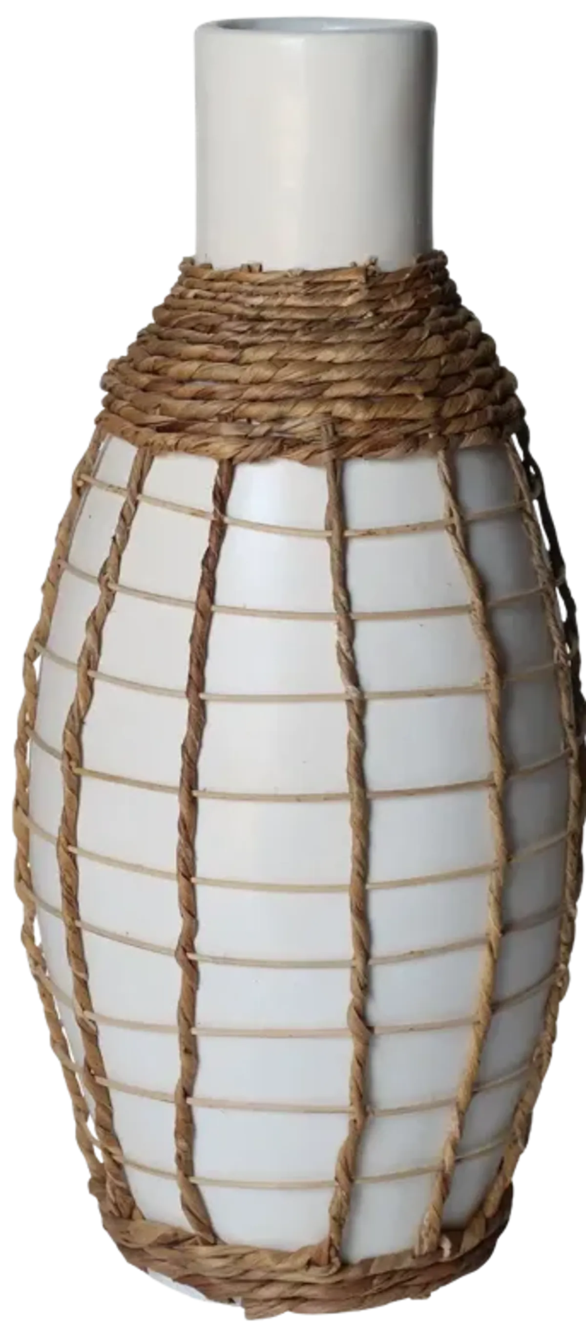 Terracotta, 18"h Bottle Vase, White/brown