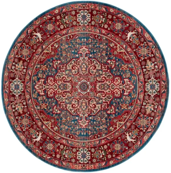 KASHAN 305 BLUE  5'-1' x 5'-1' Round Round Rug