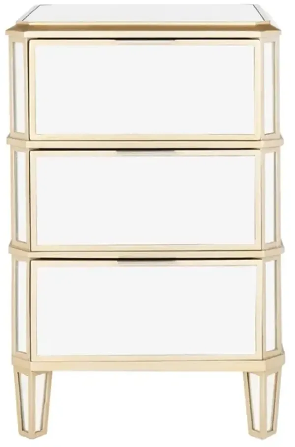 GIANA 3 DRAWER MIRRORED NIGHTSTAND